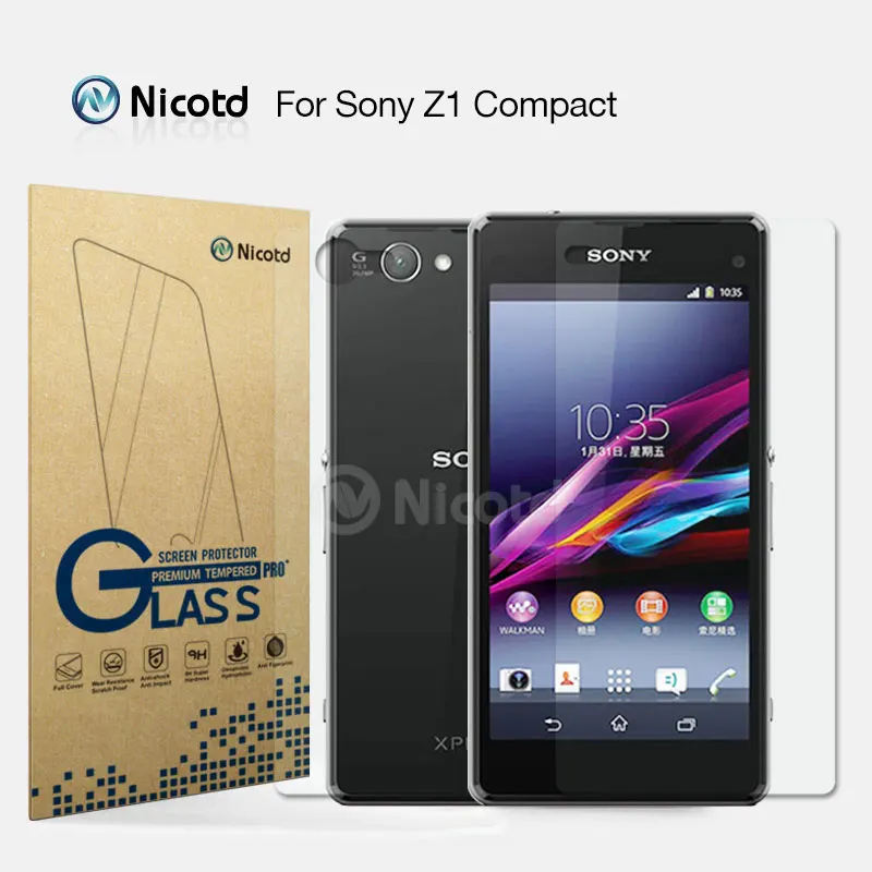 Nicodd 2 шт./лот переднее+ заднее закаленное стекло для sony Xperia Z1 Z3 Z5 Compact/mini Z3 Z1 z2 Z z4 Z5 Premium Защитная пленка для экрана - Цвет: For Z1 Compact