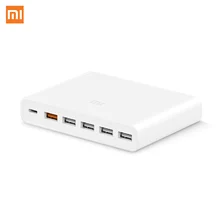 Оригинальное быстрое зарядное устройство Xiaomi QC3.0 110-240 в 60 Вт 5 USB 1 Порты type-C QC 3,0 выход USB-C для IPhone, IPad телефон смарт-устройство