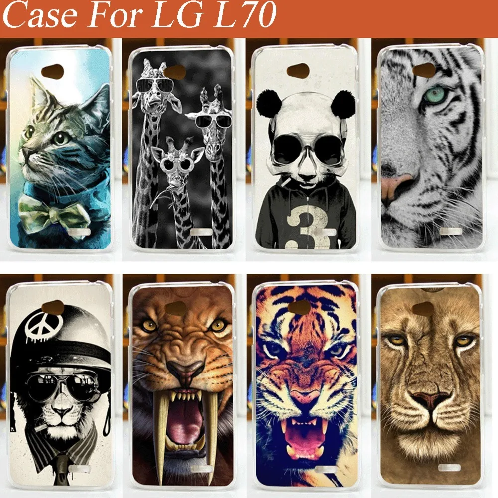 2015 новое поступление 15 Sytle Красочные животные шаблон жесткий чехол для LG L70 Diy