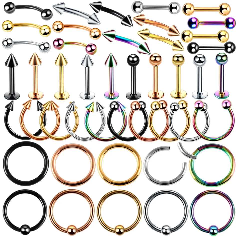 3 Pçs/set Articulada Kits de Piercing de Aço Cirúrgico Nose Hoop Septo