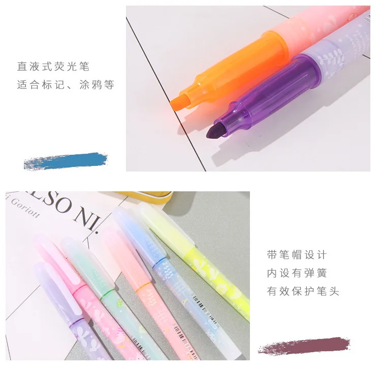 Хобби цвет флуоресцентная ручка аромат 6 цветов знак Примечание ручка живопись каракули маркер канцелярские принадлежности