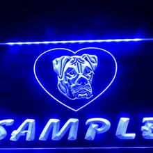 DZ081-для персонализированного названия Американский бульдог Собака Дом светодиодный неоновый свет знак