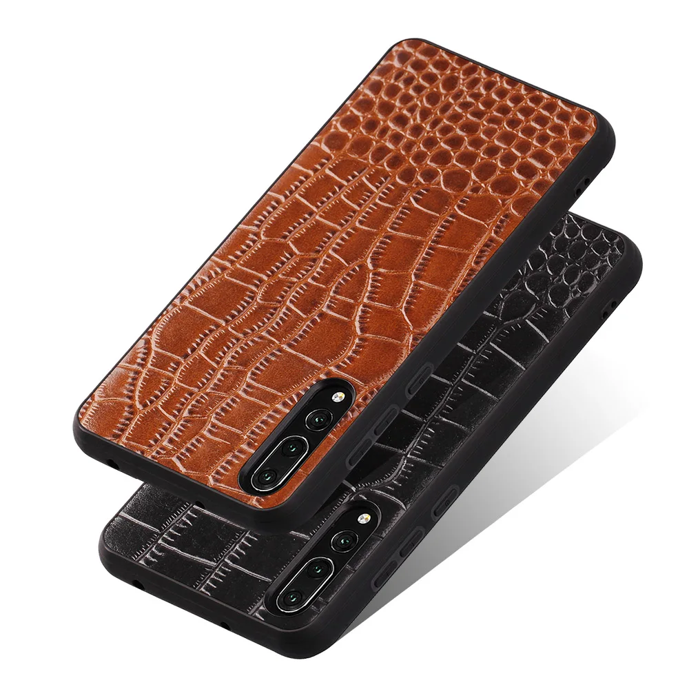 

CoolDeal For P10/P20/P20lite/P20 pro case Business Crocodile Geunine Leather Hard Back Cover