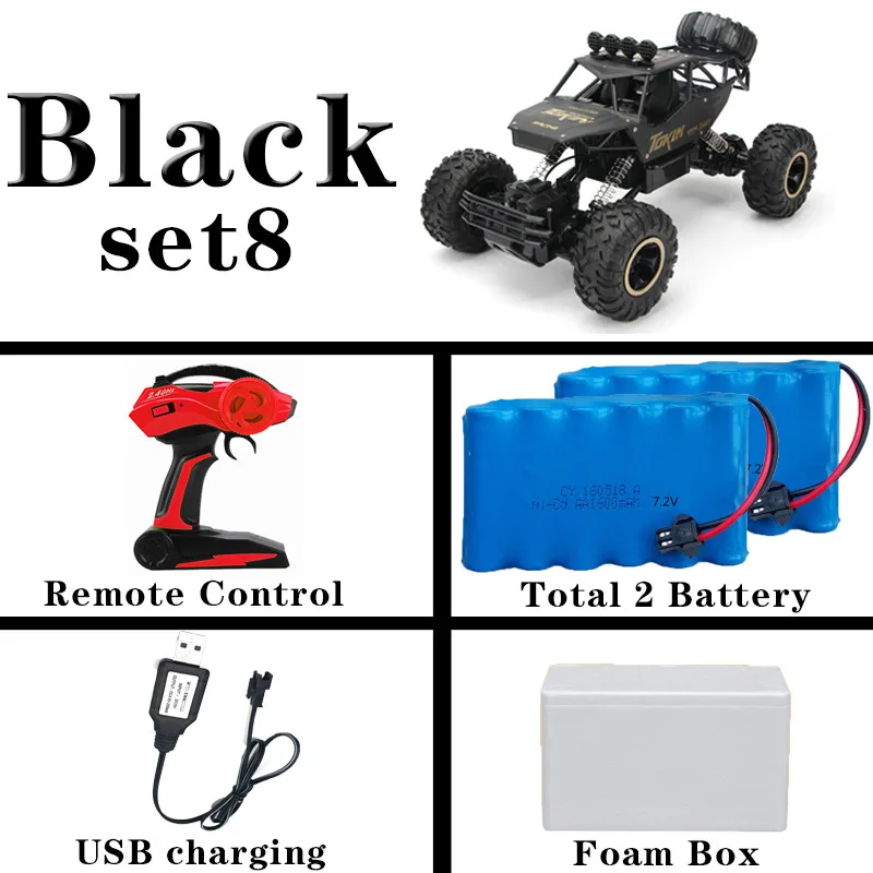 37cm black 2 battery 1:12 4WD RC автомобили обновленная версия 2,4 г радио Управление RC Cars игрушки багги High speed грузовиков Off- грузовых автомобилей игрушки для детей - Цвет: 37cm black 2 battery