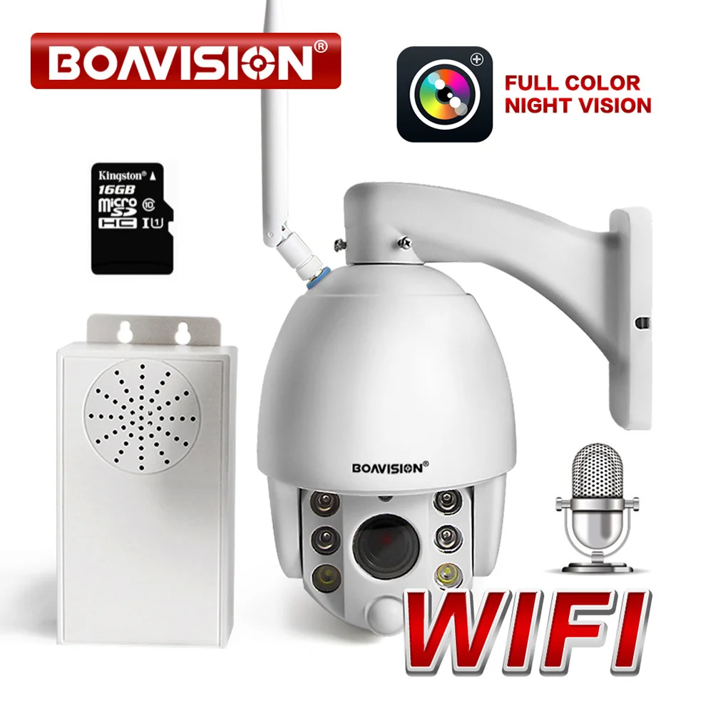 

HD 1080P PTZ Dome WIFI IP Camera 5X 10X Zoom Outdoor Wireless Camera Onvif Radar Detection Two Way Audio Talk + Speaker 16G Card