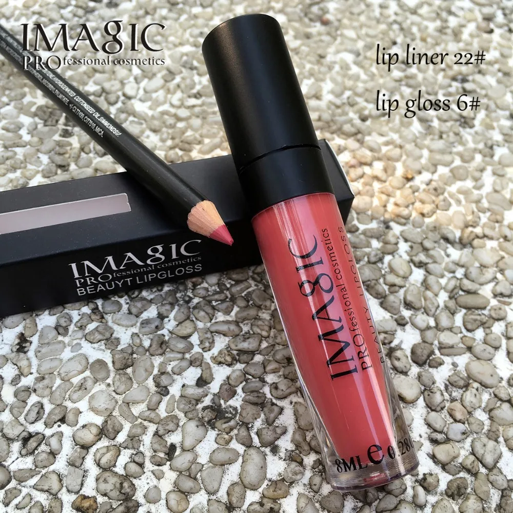 9Colors IMAGIC Lip Gloss Waterproof Matte Liquid Lipstick Strawberry Long Lasting Lip Kit as pencil for lips Makeup