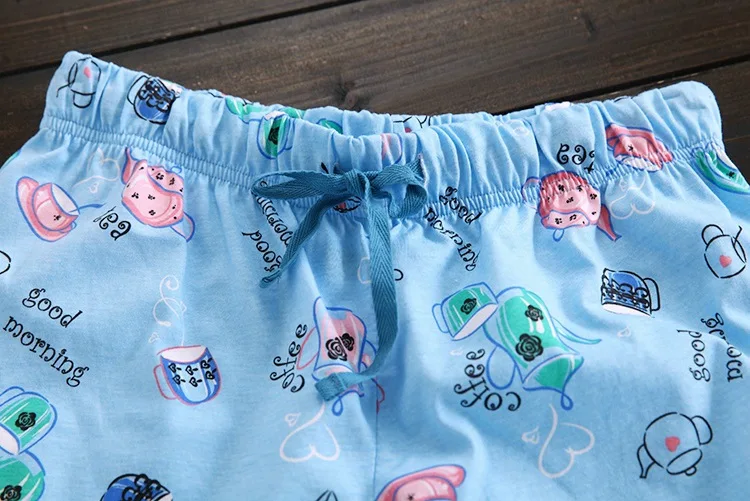 2017 summer short sleeve lady cute cotton shorts pajamas suit cotton European version of the home set (12)
