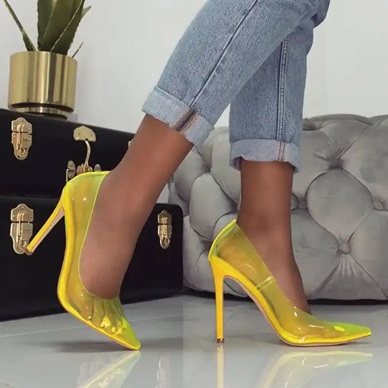 US $19.42 33% OFF|AIYKAZYSDL Summer Women Neon Green Sandals Fluorescent Clear Transparent Thin High Heel Pointy Toe Pumps Court Shoes Stilettos in US $19.42 33% OFF|AIYKAZYSDL Summer Women Neon Green Sandals Fluorescent Clear Transparent Thin High Heel Pointy Toe Pumps Court Shoes Stilettos in