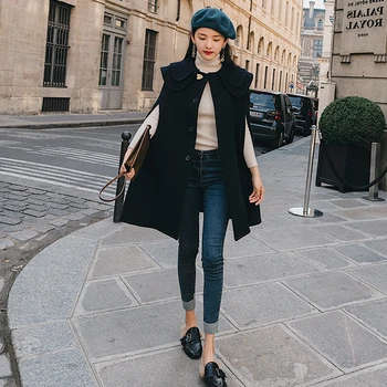 

Fashion women coat new arrival autumn winter korean OL casual loose comfortable warm temperament solid color outerwear cute coat