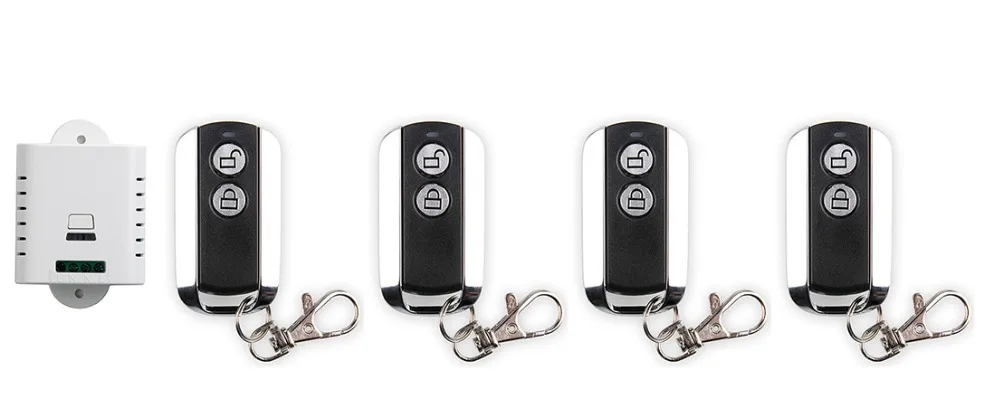 

New AC85V 110V 120V 220V 250V 1CH Wireless Remote Control Switch System 1pcs Receiver & 4pcs 2 Keys metal waterproof Remote