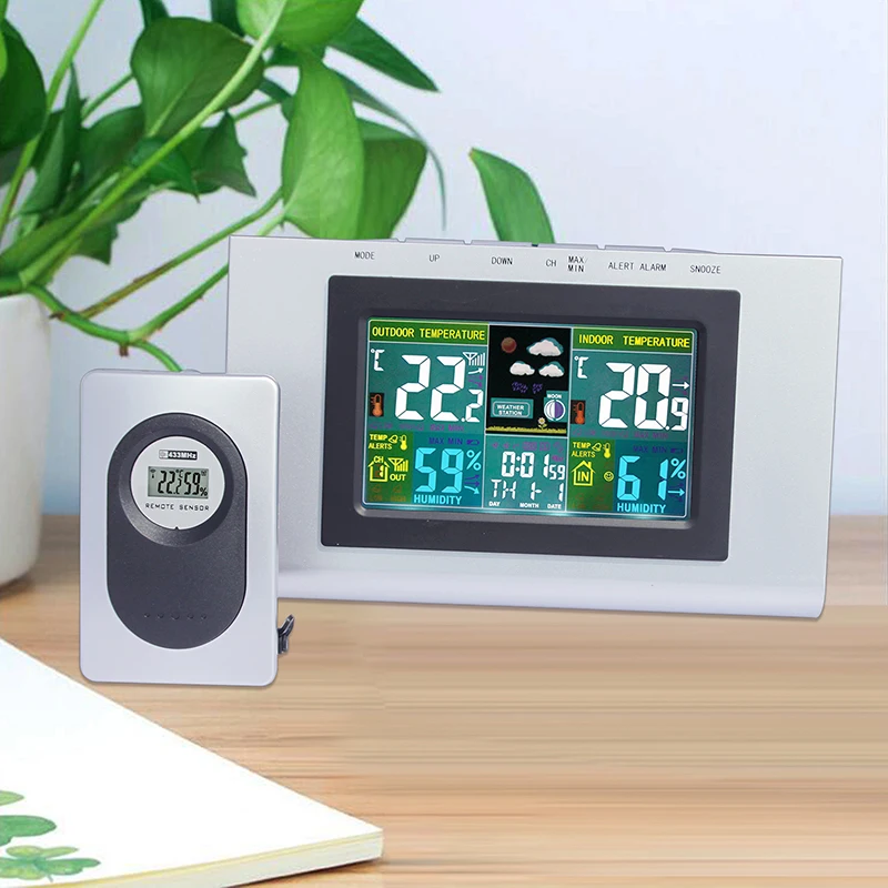 Беспроводной термометр JIMEI H127G COLOR с цветным ЖК дисплеем гигрометр метеостанция
