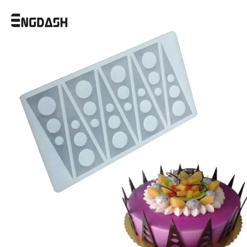 

ENGDASH 1pc Triangular Circle Cake Mold Silicone Baking Tools Kitchen Accessories Decorations Cakes Silicone Chocolates Mold
