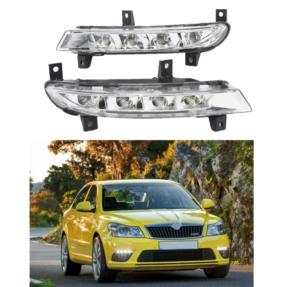 2 шт. светодиодный дневные ходовые огни для Skoda Octavia A5 A6 RS 2009 2010 2011 2012 2013 авто