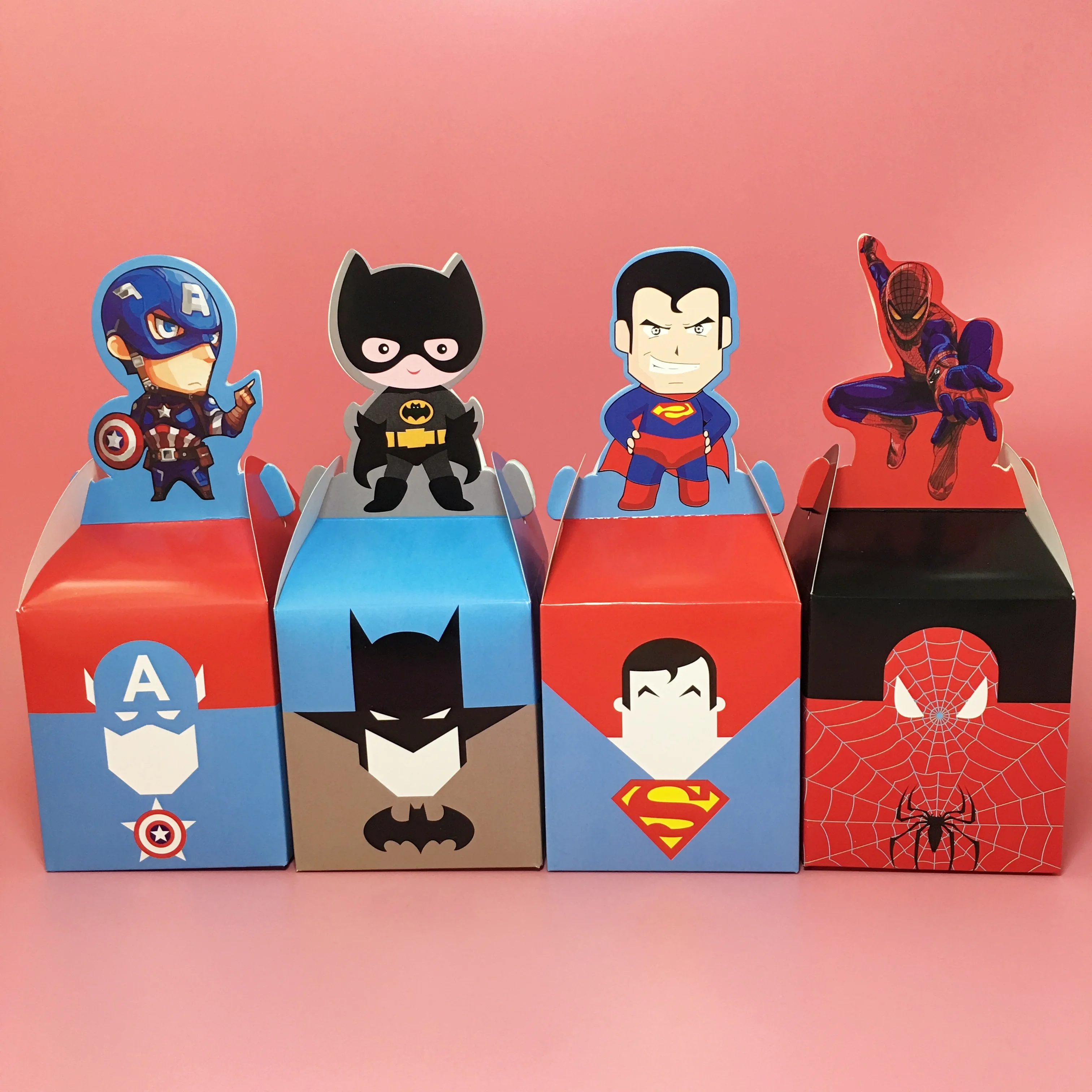 Spiderman Party Supplies Kid Superhero Decor Treat Children Baby Shower Birthday Favors Candy Box Cake Gift Box Xmas Apple Boxes