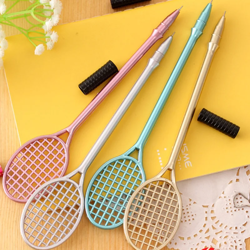 

4pcs DIY Badminton Racket Antistress Slime Toys Fluffy Floam Slime Tools Model Badminton Racket Styling Ballpoint Pen I0054