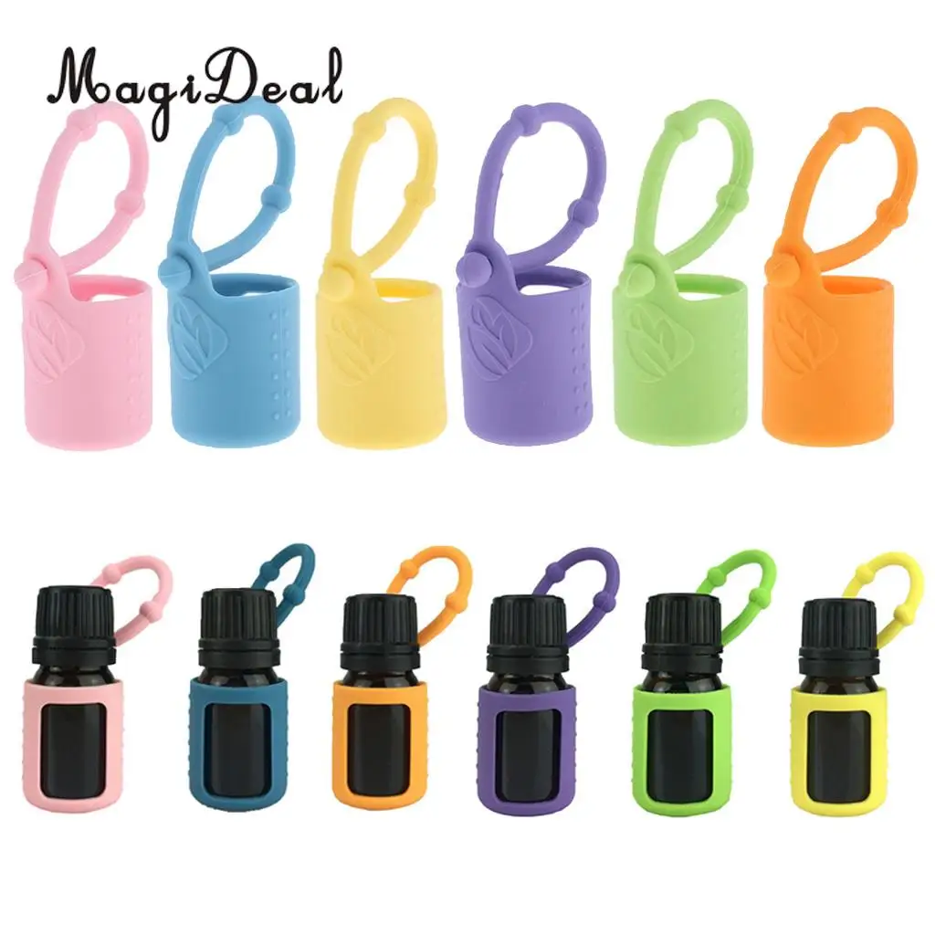 5ml Silicone Essential Oils Roller Bottle Holder Protective Sleeve Carrying Storage Case Cover for Travel Keychain Car Purse Bag