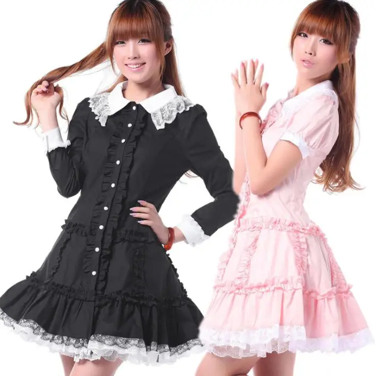 

Vintage sweet lolita dress palace lace princess ruffled long/short sleeve victorian dress kawaii girl gothic lolita op loli cos