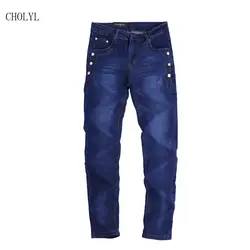 Мода 2017 г. Для мужчин Джинсы для женщин Новое поступление Дизайн Slim Fit Модные джинсы для Для мужчин хорошее качество синий cholyl