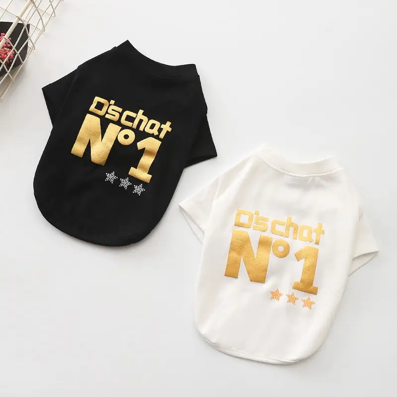 

2019 No.1 shirts pet dog clothes new cotton pet sweater original single suitable for large medium and small dogs harness vest