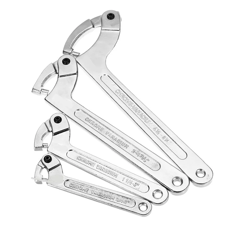 

Metric Crescent Wrench Hooked Multifunctional Hook Type Wrench Tool 4 Sizes
