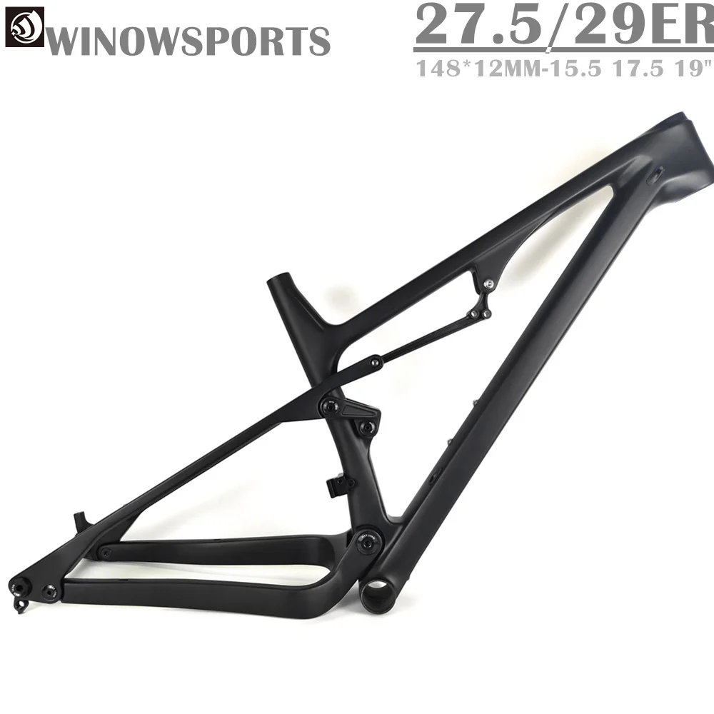 

Winowsports new arrive Enduro/XC 27.5er full suspension carbon frame mtb 148*12mm boost 29er thru axle 120mm travel BB92 BSA SGS