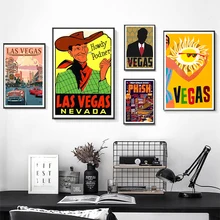 Póster de viaje Art Casino Las Vegas, pinturas en lienzo, pared vintage, carteles Kraft, pegatinas de pared recubiertas, cuadros de decoración para el hogar, regalo