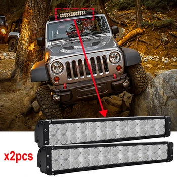 

Led off road light bar 240w 20.6" inch 24leds 16000Lumens IP67 Waterproof with DT CONNECTOR dual row 10w led work light bar x2pc