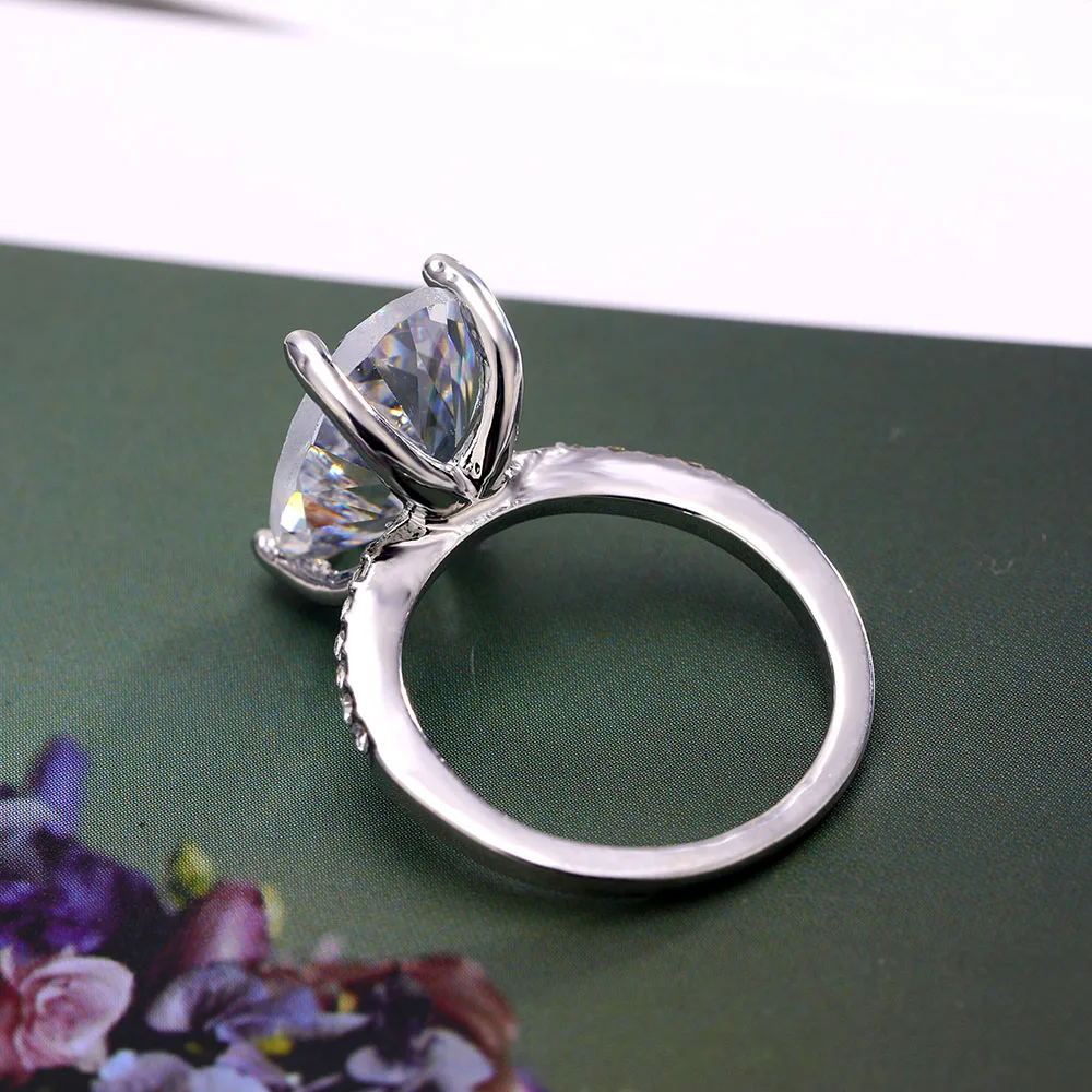 17IF, новое классическое роскошное белое серебряное кольцо из циркона, Дамское элегантное большое AAA циркониевое овальное Стразы, свадебные ювелирные кольца