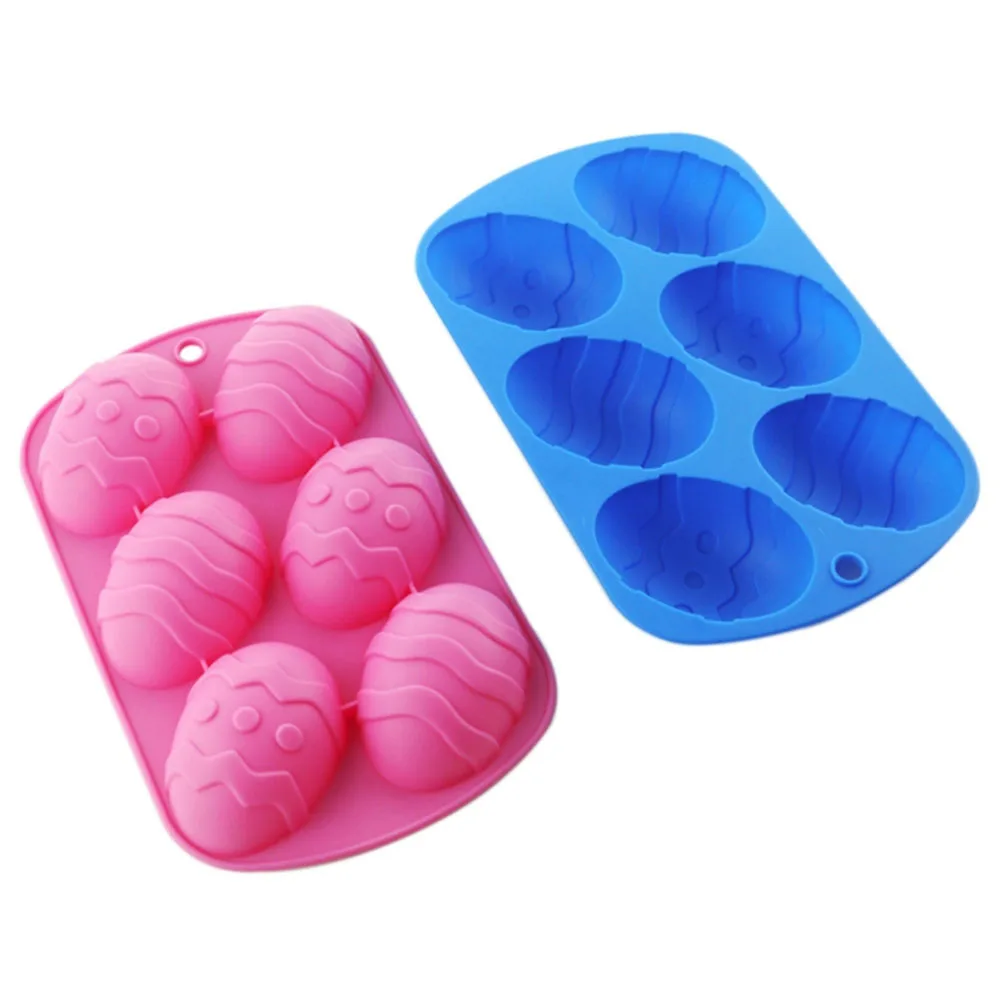 

Easter Egg Shaped Bakeware Mould Dessert Silicone Cake Baking Tools 6 Grid DIY Easter Chocolate Mold Cake Decorating Tools