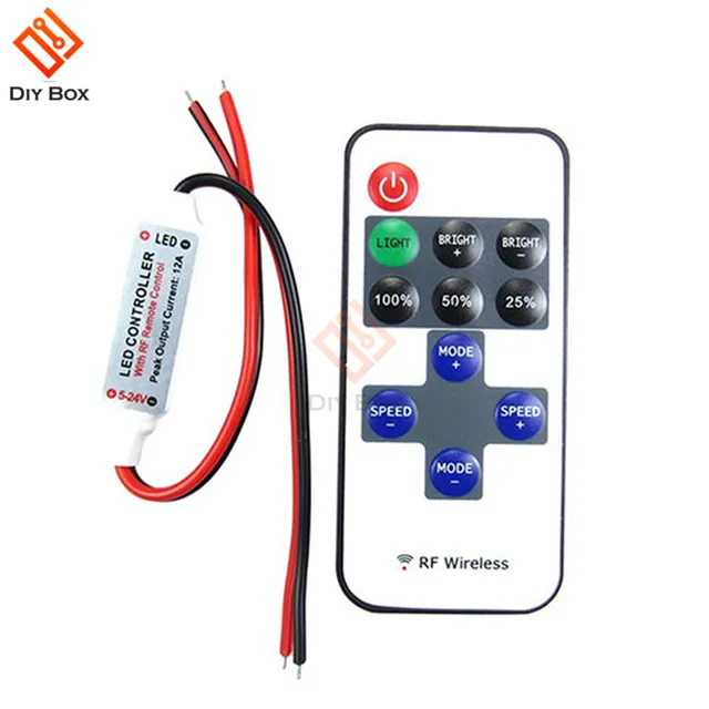 1set 12v Rf Mini Wireless Controller Switch Led Dimmer With Remote 1set 12v Rf Mini Wireless Controller Switch Led Dimmer With Remote In Line Light