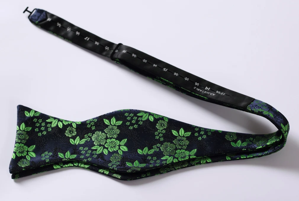  BF3001VS Green Navy Blue Folral Bowtie Men Silk Self Bow Tie handkerchief set Pocket Square Classic