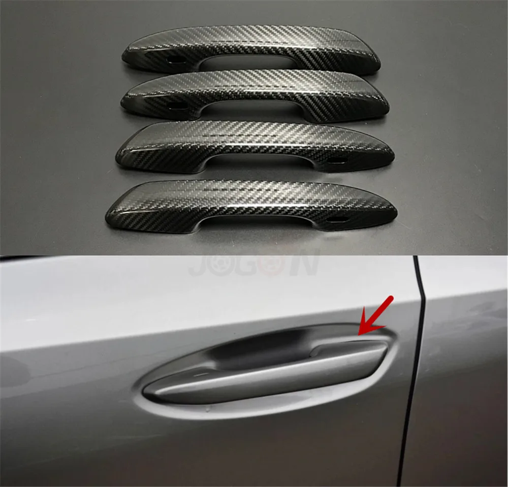 Accessories Real Carbon Fiber Door Handle Cover Trim For LEXUS UX ZA10 UX200 UX250H ES ES300 ES350H XZ10 2019 + Car styling