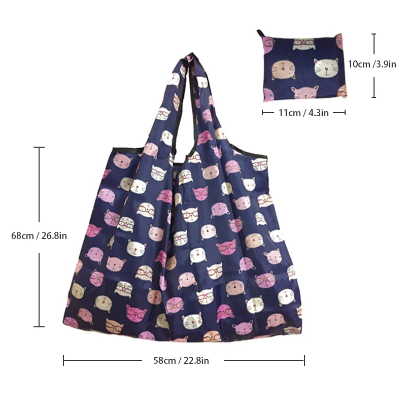 2018 New Lady Foldable Recycle Shopping Bag Eco Reusable Shopping Tote Bag Cartoon Floral Fruit Vegetable Grocery FS11 2018 New Lady Foldable Recycle Shopping Bag Eco Reusable Shopping Tote Bag Cartoon Floral Fruit Vegetable Grocery FS11