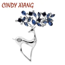 CINDY XIANG 2 Colors Available Rhinestone Deer Brooches for Women Christmas Reindeer Pins Luxury Coat Corsage Fashion Jewelry jujie fashion crystal deer brooches coat clothing scarf lapel pins elk corsage fashion jewelry