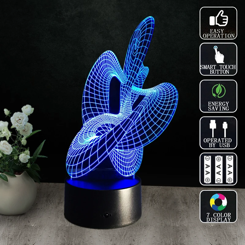 Acrylic Table Lampen 3d stereo led lights USB Night Light Color Change Lampara Flexible Veilleuse Parents room lamp nightlamp | Лампы и