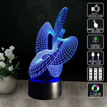 

Acrylic Table Lampen 3d stereo led lights USB Night Light Color Change Lampara Flexible Veilleuse Parents room lamp nightlamp