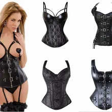 Стимпанк со стальными косточками на шнуровке сзади сексуальное женское белье Боди Бюстье корсет с чашками женские талии Cincher Корсеты размера плюс S-6XL