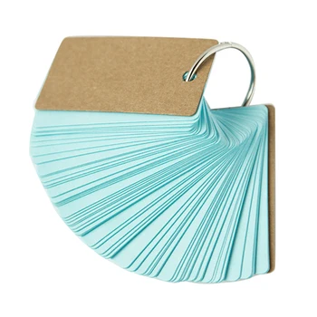 

PPYY NEW -2pcs Binder Ring Easy Flip Flash Cards Study Cards, 100 Blank Pages