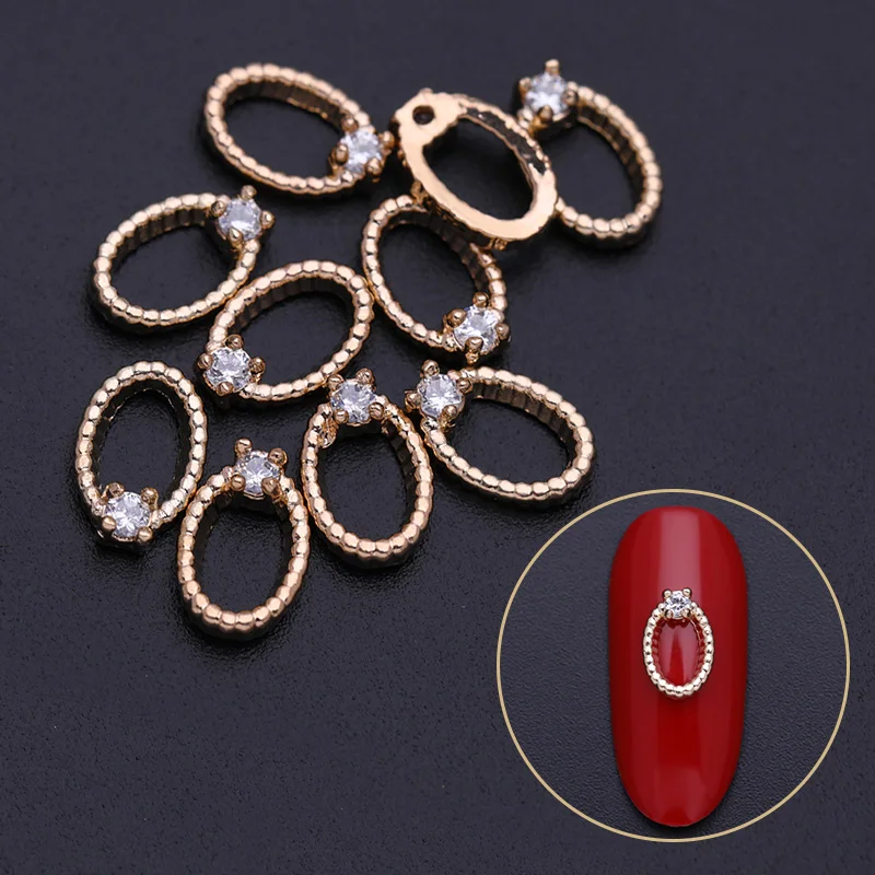 5Pcs Nail Rivet Studs Metal Geometric Mixed Pattern Crystal Stones DIY Accessories Tips 3D Art Decorations | Красота и здоровье