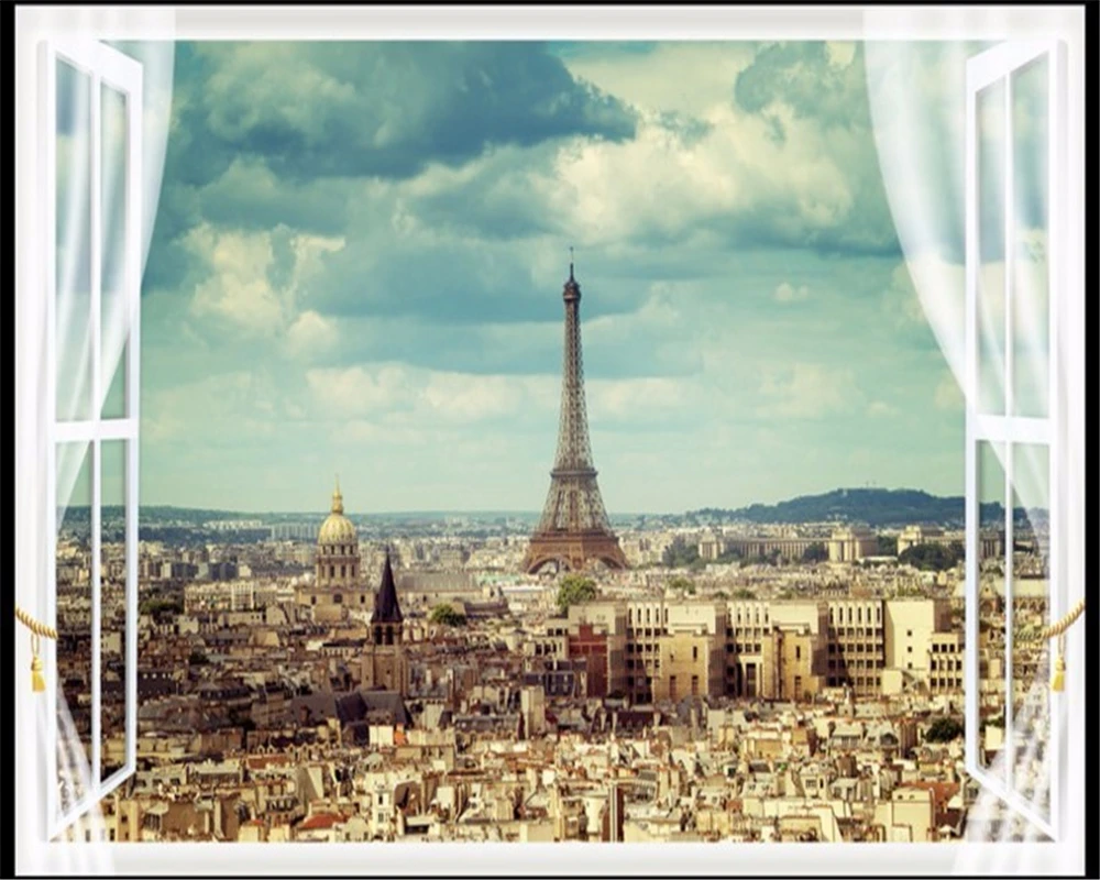 Beibehang Besar Wallpaper Menara Eiffel Paris Arsitektur Kota Lihat Ruang Tamu Kamar Tidur Tv Latar Belakang Wallpaper Untuk Dinding 3 D Tv Background Wallpaper Background Wallpaperwallpaper For Walls Aliexpress