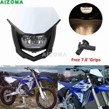 Auréola Farol Carenagem Enduro MX Supermoto Cruz 12 v 35 w Luz Máscara Cabeça Universal XR150 EXC250 WR250F KLX300 CRF450 DRZ4500SM