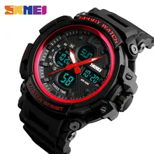 SKMEI Для мужчин часы спортивные часы хронограф светодиодный Дисплей цифровой кварцевые наручные часы Водонепроницаемый часы человек спортивные часы 1343