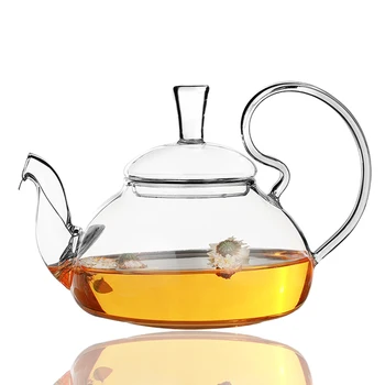 

600ml Heat-Resisting Glass Teapot With Stainless Steel Filter Kettle Spout Puer Tea Da Hong Pao High Handle Teapot