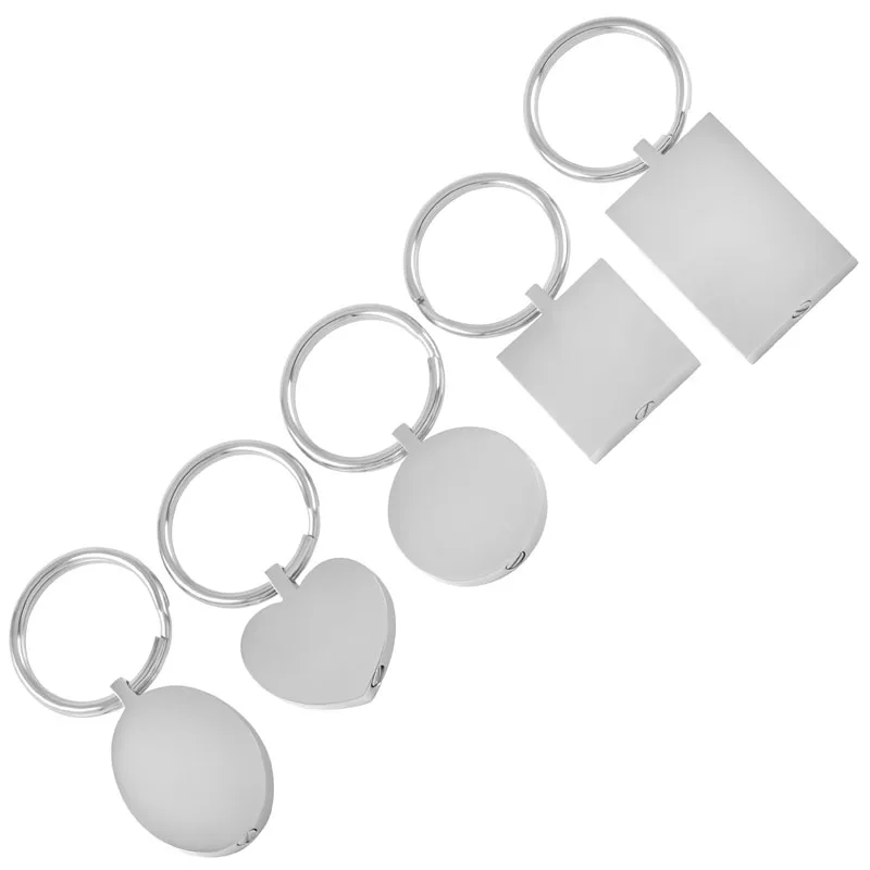 

50 PCS Round/Oval/Heart/Square/Rectangle Stainless Steel Cremation Key chain for Ashes