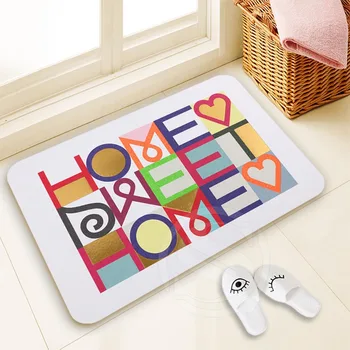 

H-P775 Custom Sweet Home#11 Doormat Home Decor 100% Polyester Pattern Door mat Floor Mat foot pad SQ00729-@H0775