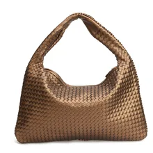 Бренд знаменитостей винтажный Плетеный искусственный кожаные сумки-узлы женские плечевые сумочки наивысшего качества большие размеры