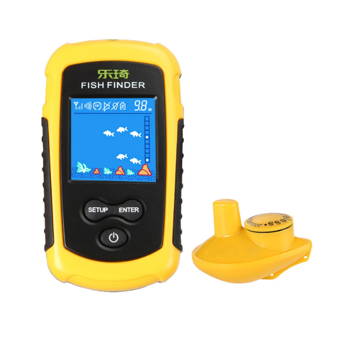 

Free Shipping Portable Wireless Sonar Fish Finder 125 KHZ For Fishing 100M Sonar Portable LCD Fish Finders Fishing Locator Kit