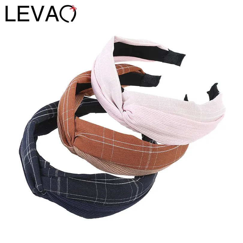 

Top Fashion Knot Twisted Hairband Striped Plaid Girls Headband No Slip Wide Hair Head Hoop Bands For Women Hair Accessories New