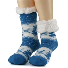 Толстые двойные Флисовые Тапочки рождественские носки теплые носки для зимы женские 27 цветов новое поступление