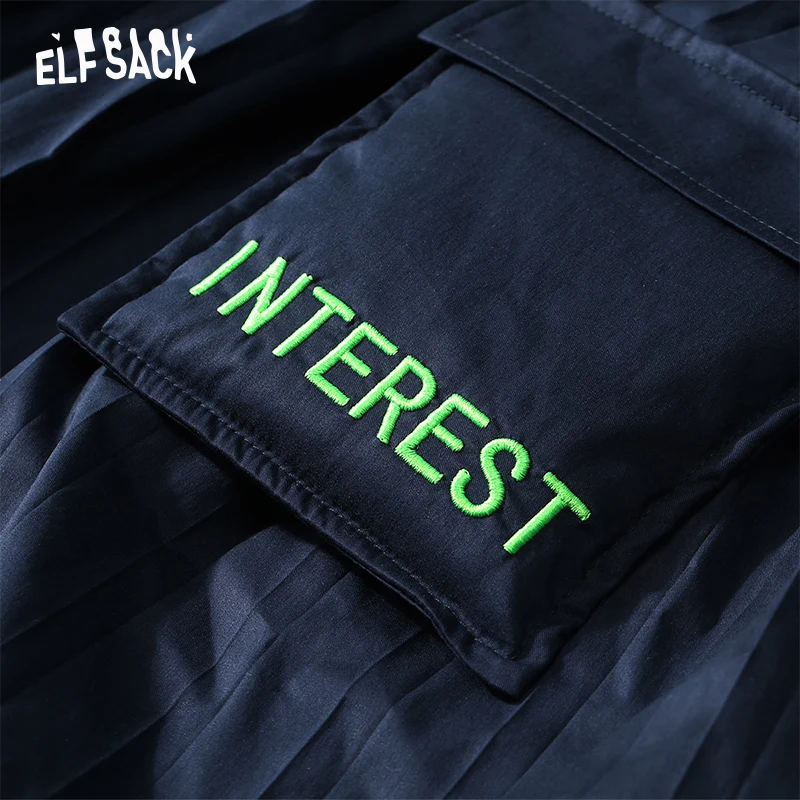 ELF SACK Хлопковая женская плиссированная юбка с буквенным принтом 2019 летняя модная